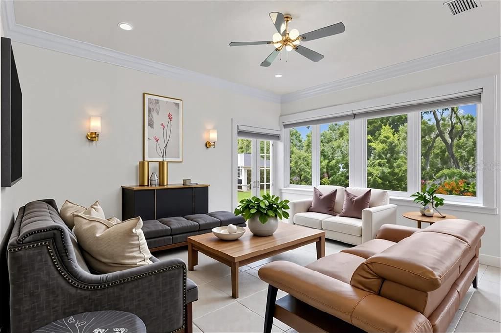 Interior, Living room, Recessed Lighting
