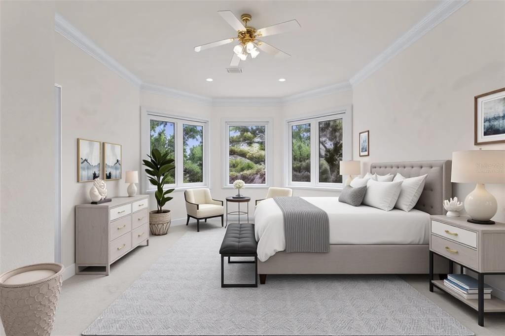 Bedroom, Interior, Recessed Lighting