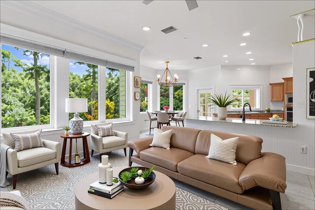 Chandelier, Dining room, Interior, Living room, Recessed Lighting