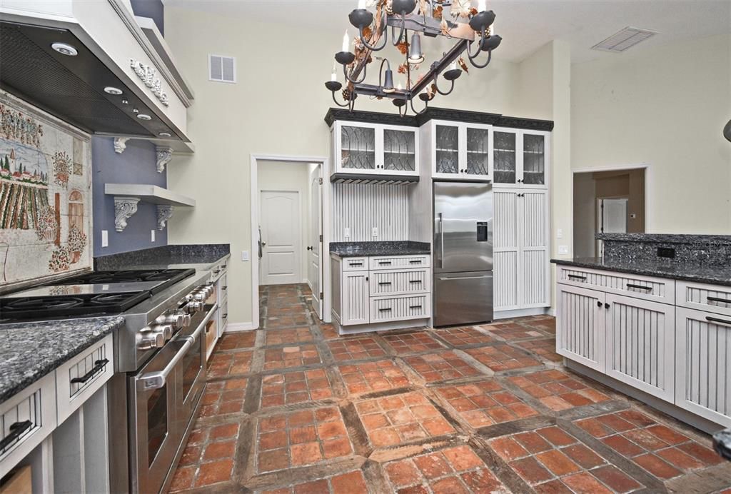 Chandelier, Interior, Kitchen, Stainless Steel Appliances
