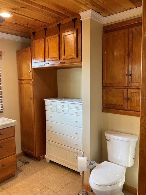 Bathroom, Interior, Recessed Lighting, Wooden Ceilings