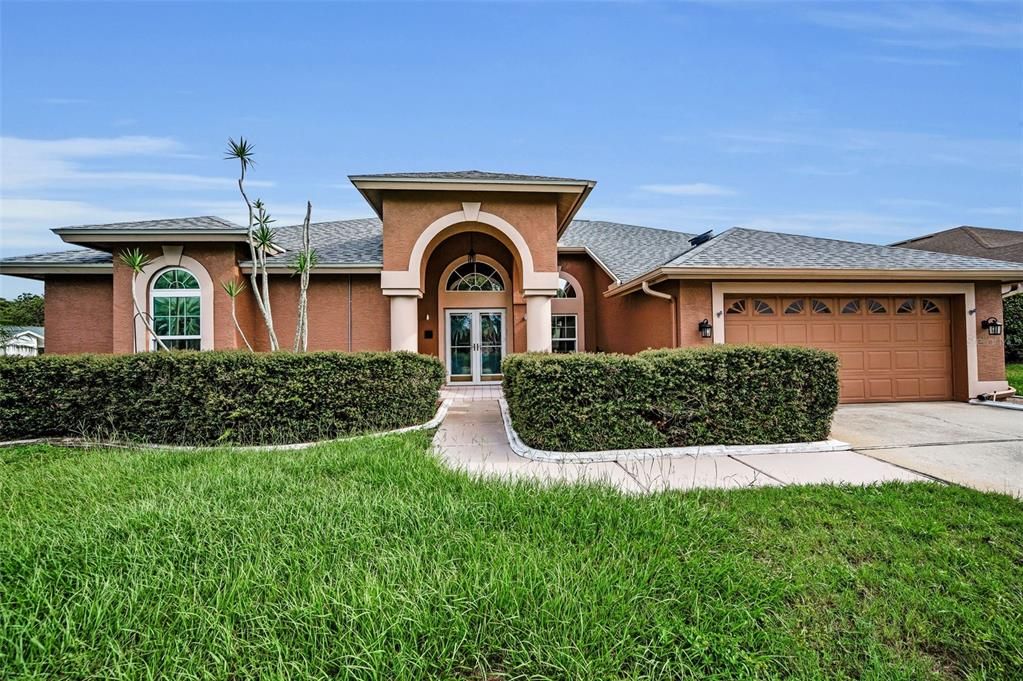 Attached, Backyard, Exterior, Facade, Mediterranean