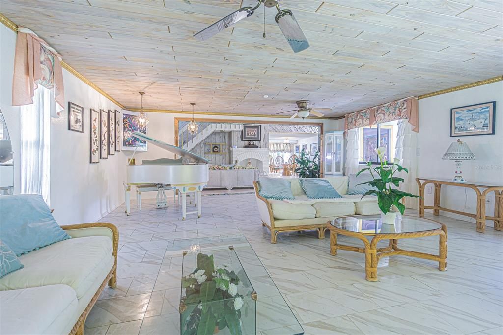 Interior, Living room, Marble, Pendant Lights, Piano