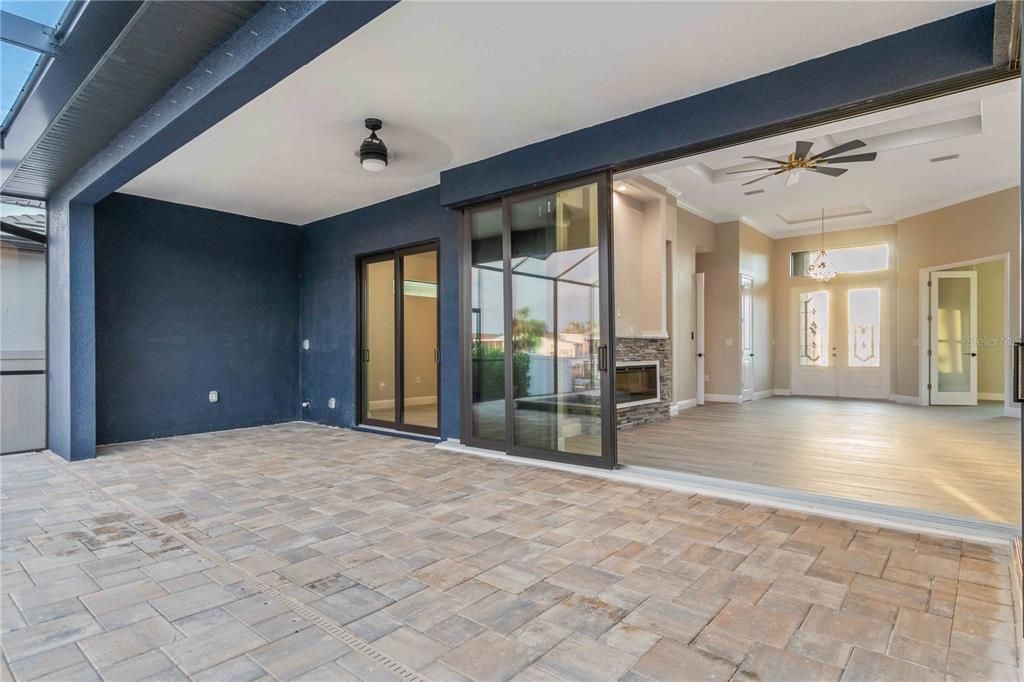 Empty room, Fireplace, Interior, Pendant Lights