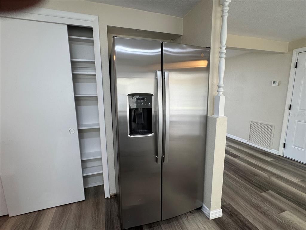 Interior, Kitchen, Stainless Steel Appliances, Wood Texture Flooring