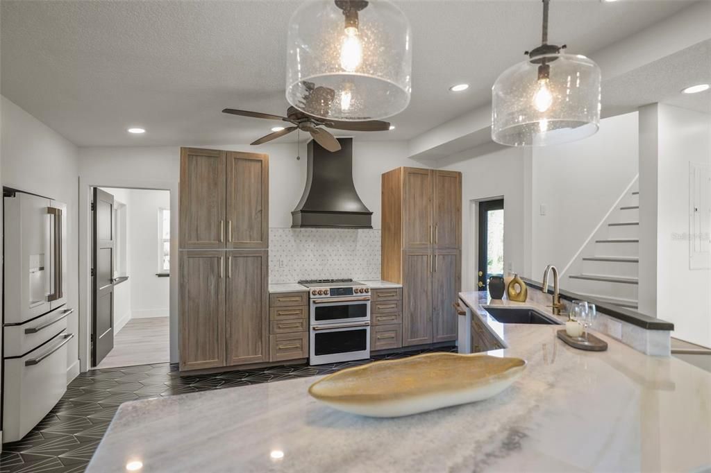 Interior, Kitchen, Pendant Lights, Recessed Lighting, Stainless Steel Appliances