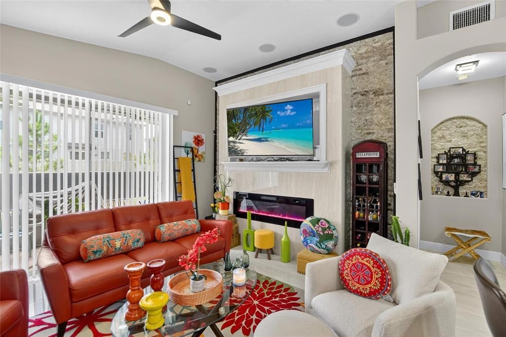 Interior, Living room, Stone Walls