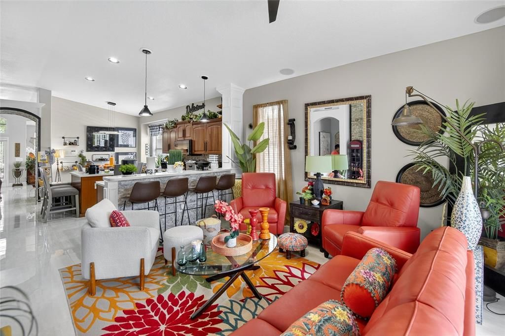 Interior, Kitchen, Living room, Pendant Lights, Recessed Lighting