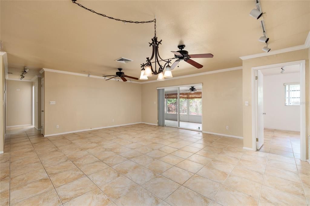 Chandelier, Empty room, Interior