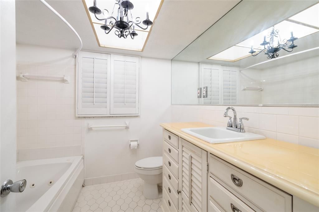 Bathroom, Chandelier, Interior