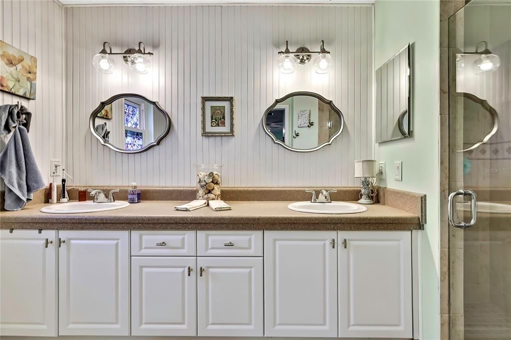 Bathroom, Dual Sink Vanities, Glass Shower, Interior