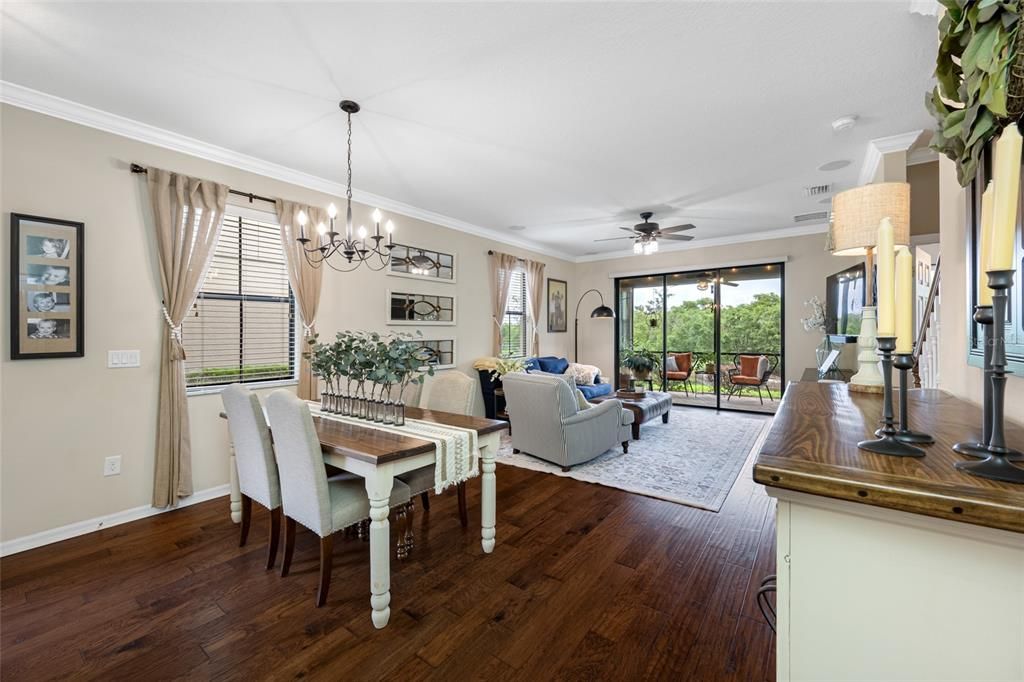 Chandelier, Dining room, Interior, Living room, Pendant Lights, Wood Texture Flooring