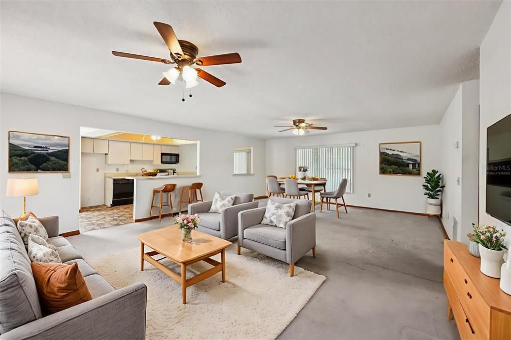 Dining room, Interior, Kitchen, Living room
