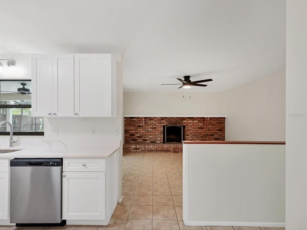 Fireplace, Interior, Kitchen, Stone Walls, Water