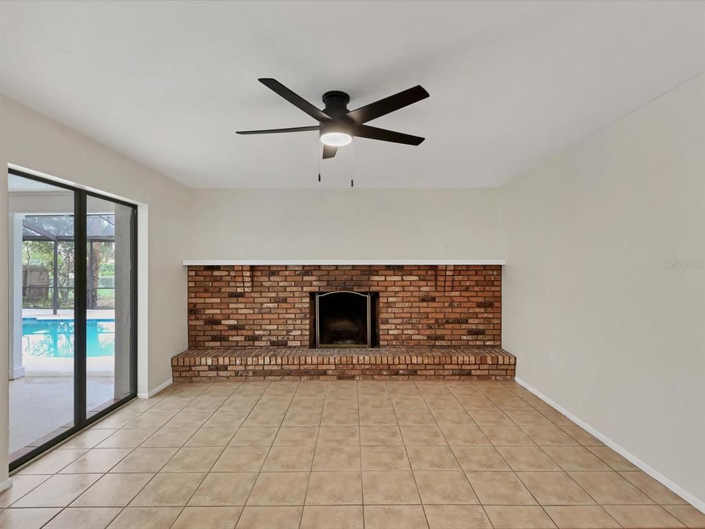 Empty room, Fireplace, Interior, Stone Walls