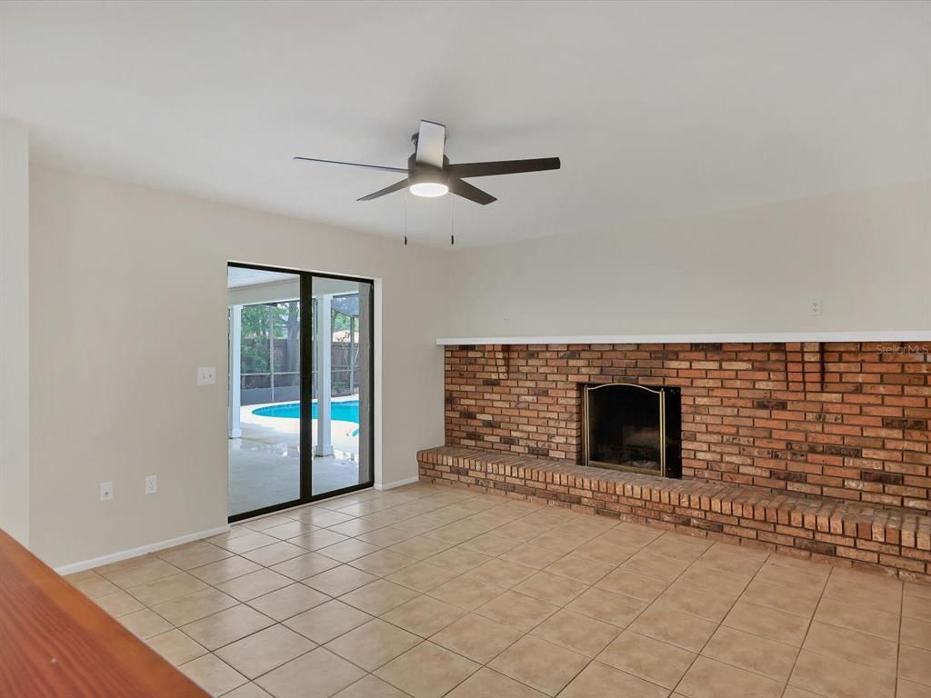 Empty room, Fireplace, Interior, Stone Walls