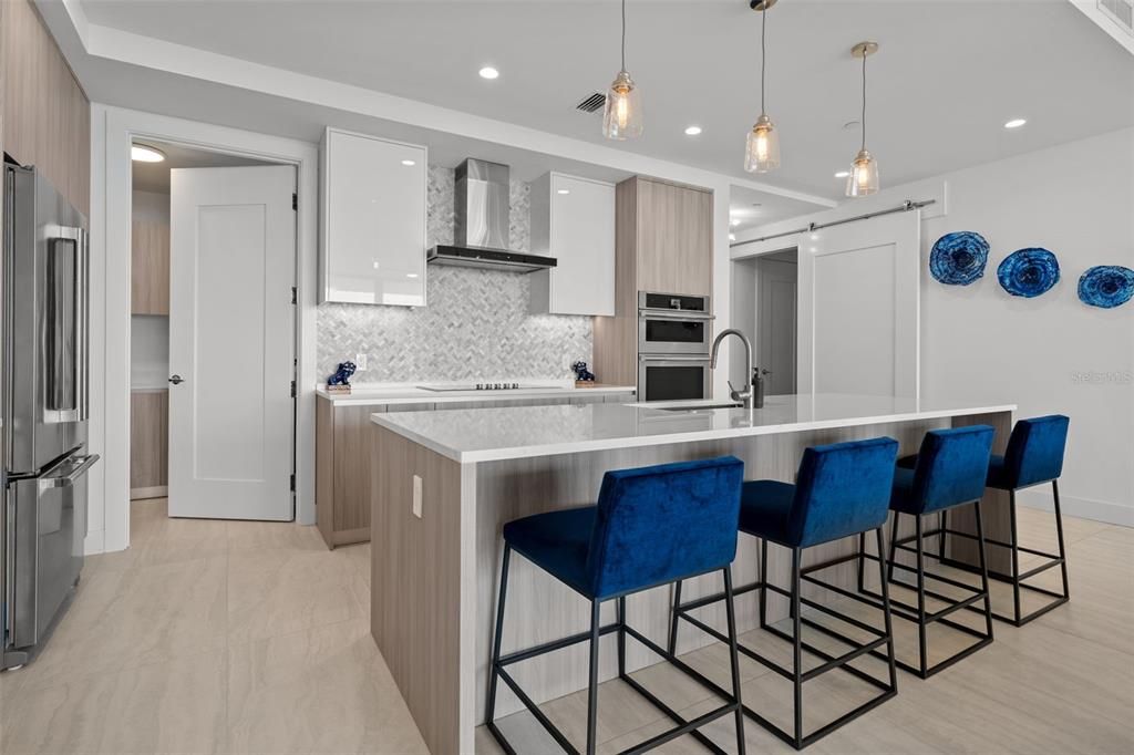 Interior, Kitchen, Pendant Lights, Recessed Lighting, Stainless Steel Appliances