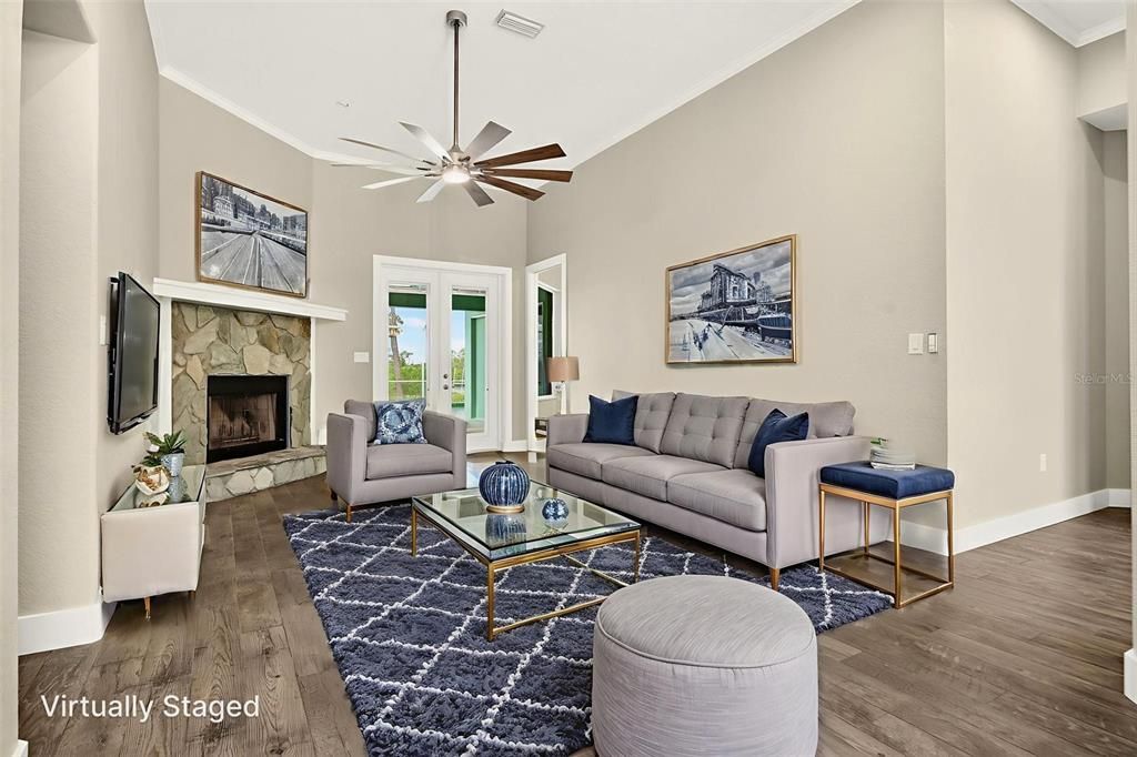 Fireplace, Interior, Living room, Wood Texture Flooring