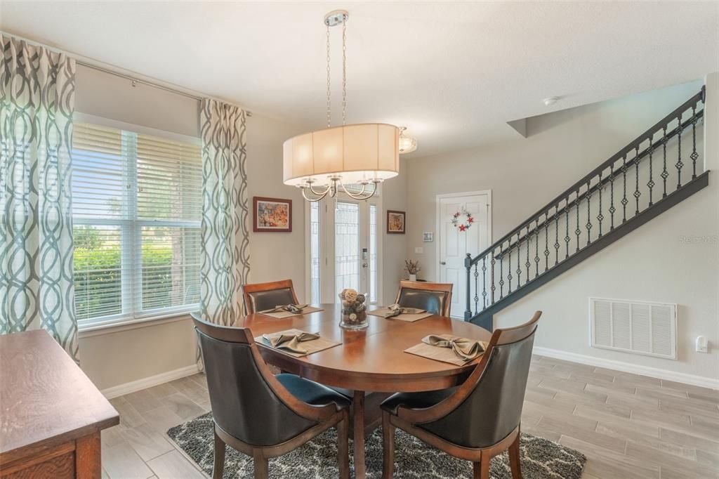 Chandelier, Dining room, Interior, Wood Texture Flooring