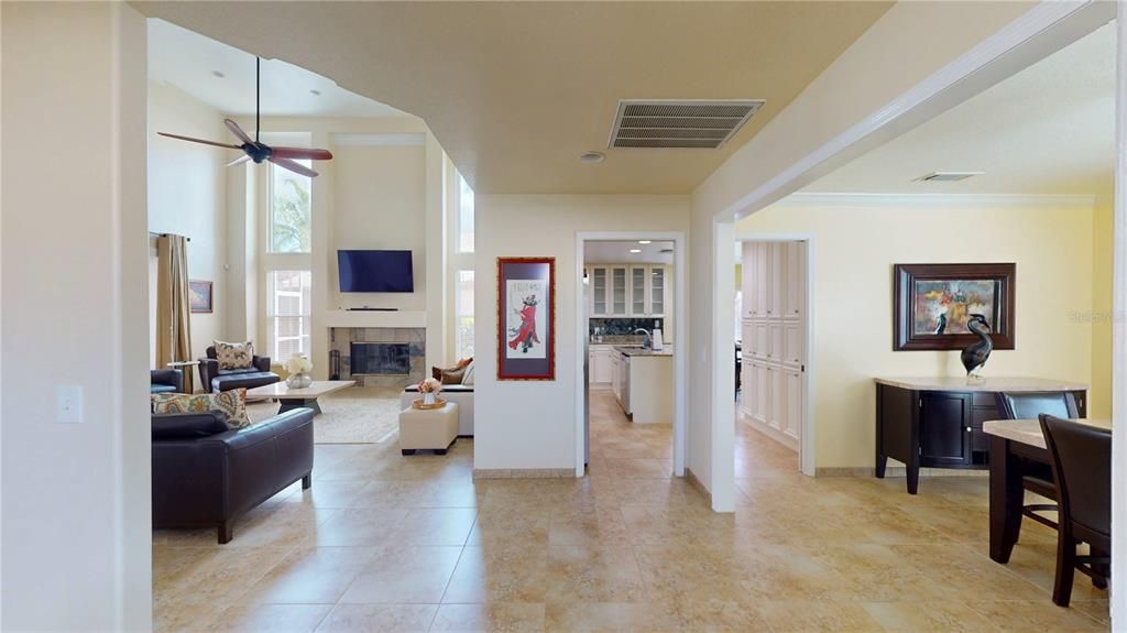 Fireplace, Interior, Living room, Recessed Lighting