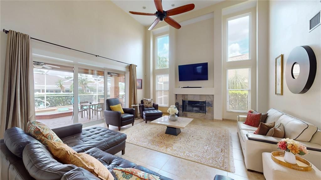 Fireplace, Interior, Living room, Sun Room