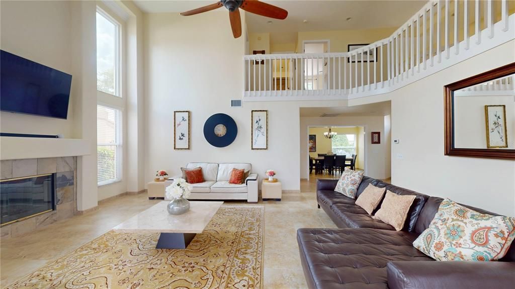 Dining room, Fireplace, Interior, Living room
