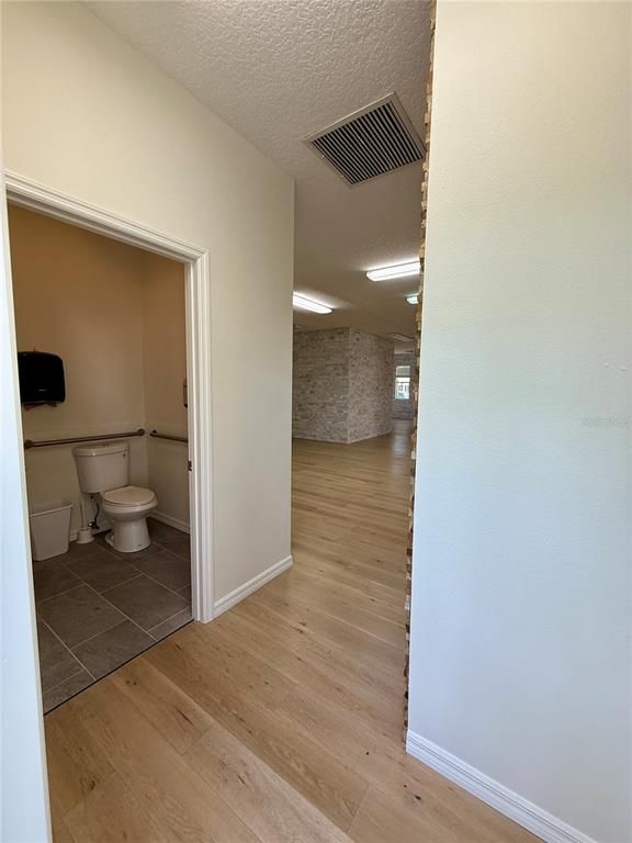 Bathroom, Interior, Stone Walls, Wood Texture Flooring