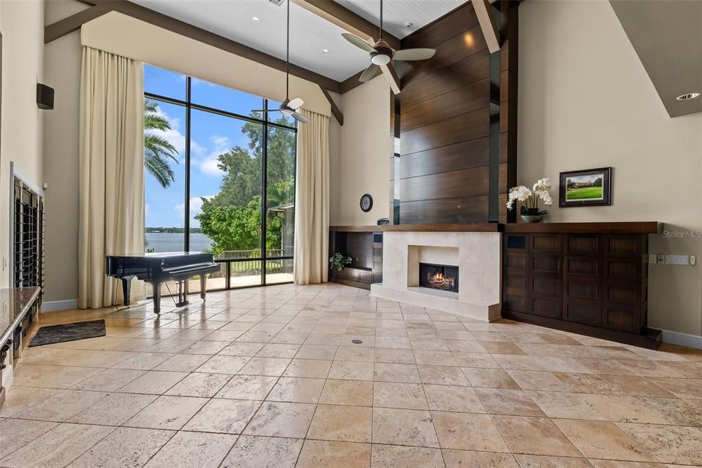 Fireplace, Interior, Pendant Lights, Piano, Recessed Lighting
