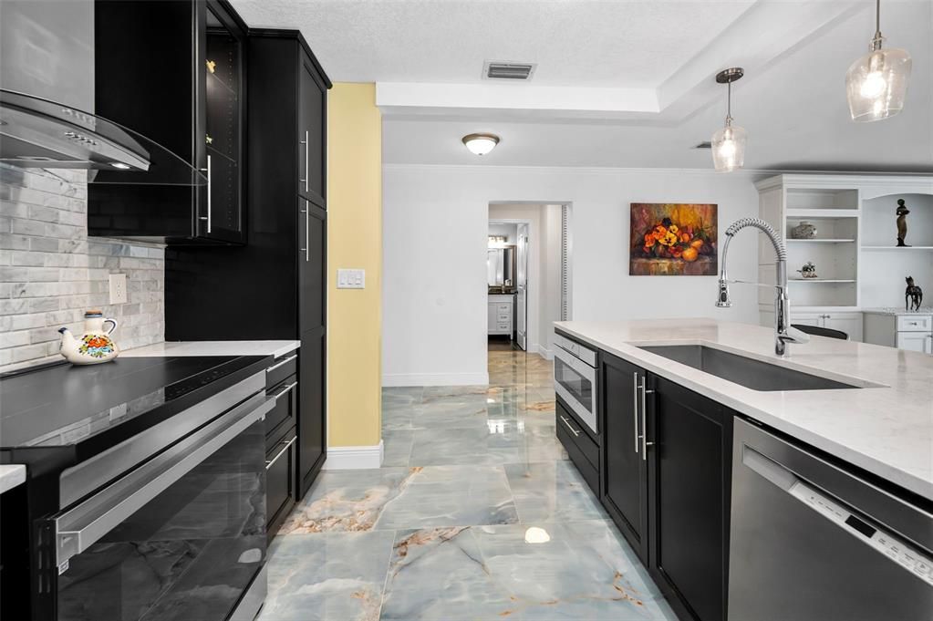 Interior, Kitchen, Pendant Lights, Stainless Steel Appliances