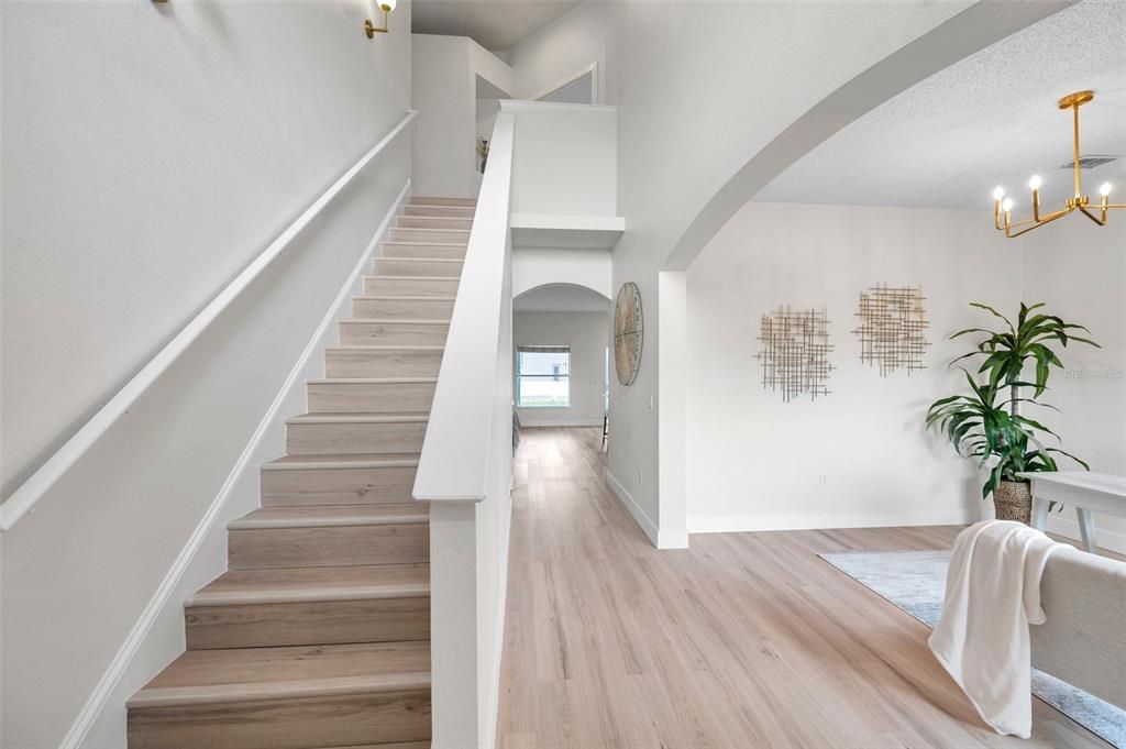 Interior, Pendant Lights, Wood Texture Flooring