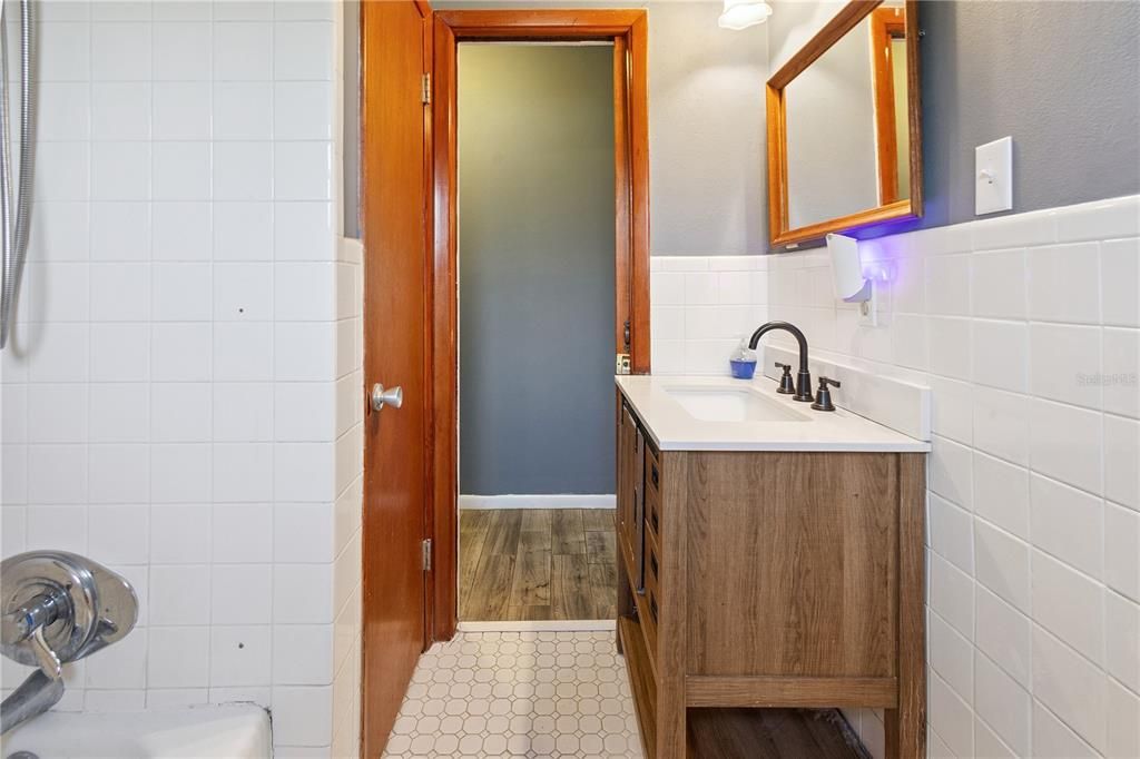 Bathroom, Interior, Wood Texture Flooring