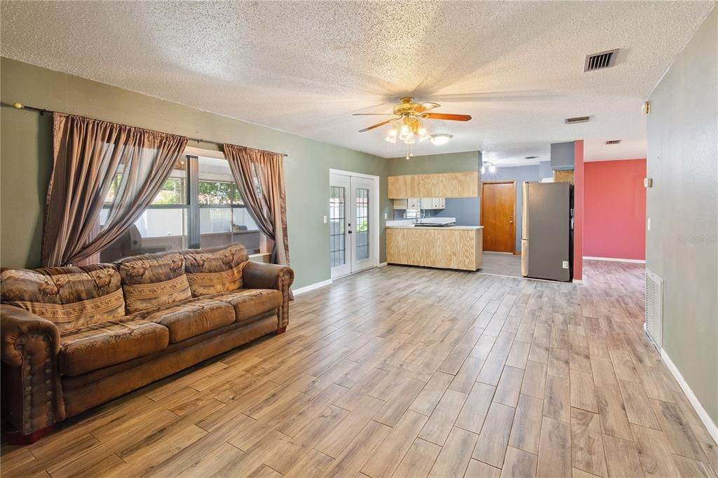 Interior, Kitchen, Living room, Wood Texture Flooring