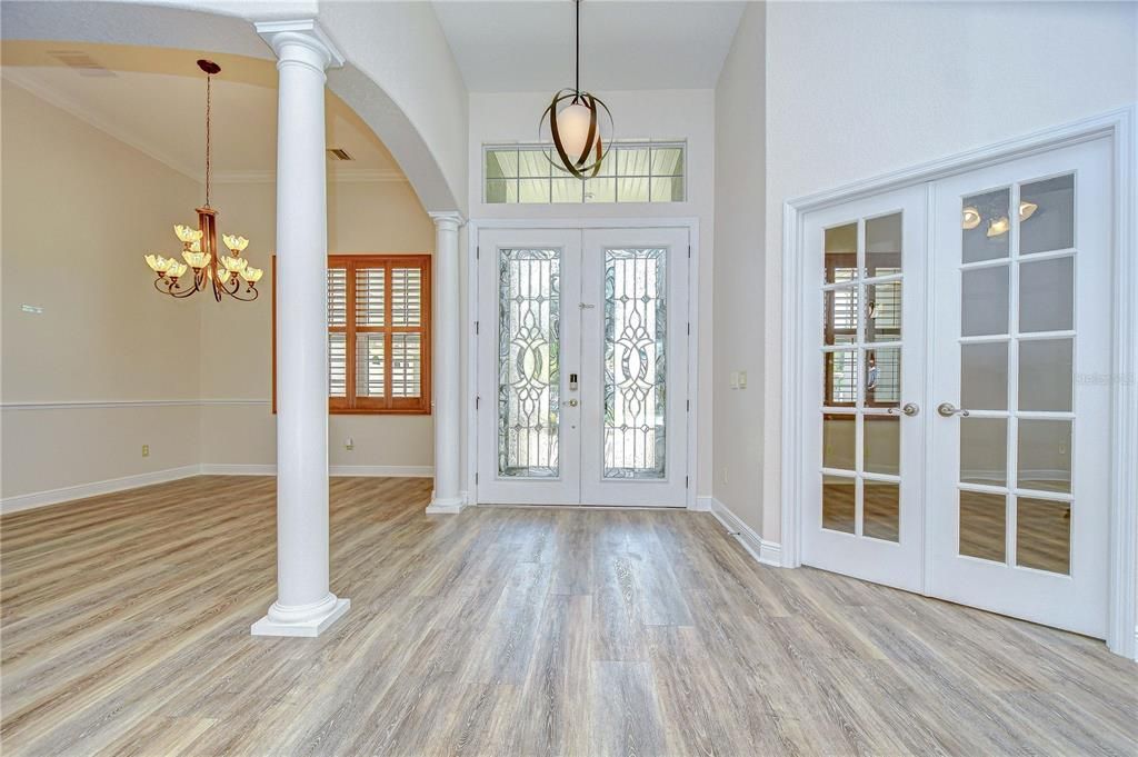 Chandelier, Interior, Pendant Lights, Wood Texture Flooring