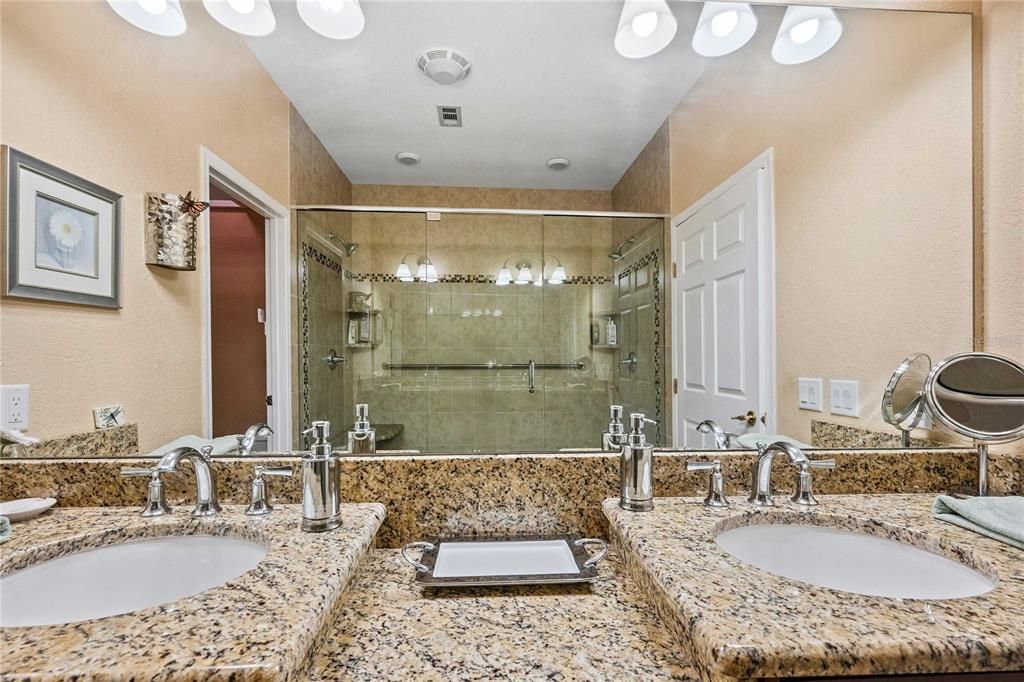 Bathroom, Dual Sink Vanities, Glass Shower, Interior