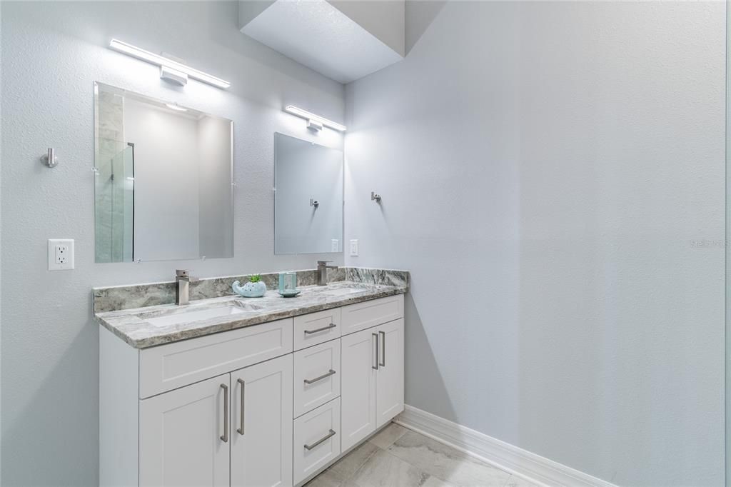 Bathroom, Dual Sink Vanities, Interior, Marble