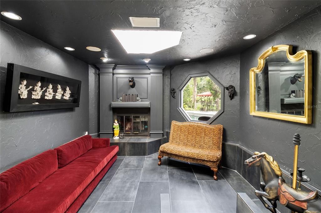 Fireplace, Interior, Living room, Recessed Lighting