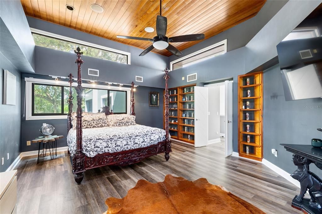 Bedroom, Interior, Wooden Ceilings, Wood Texture Flooring