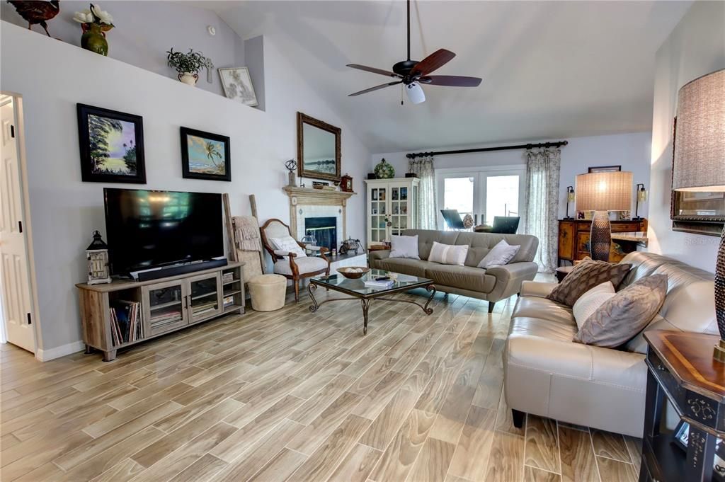 Fireplace, Interior, Living room, Wood Texture Flooring