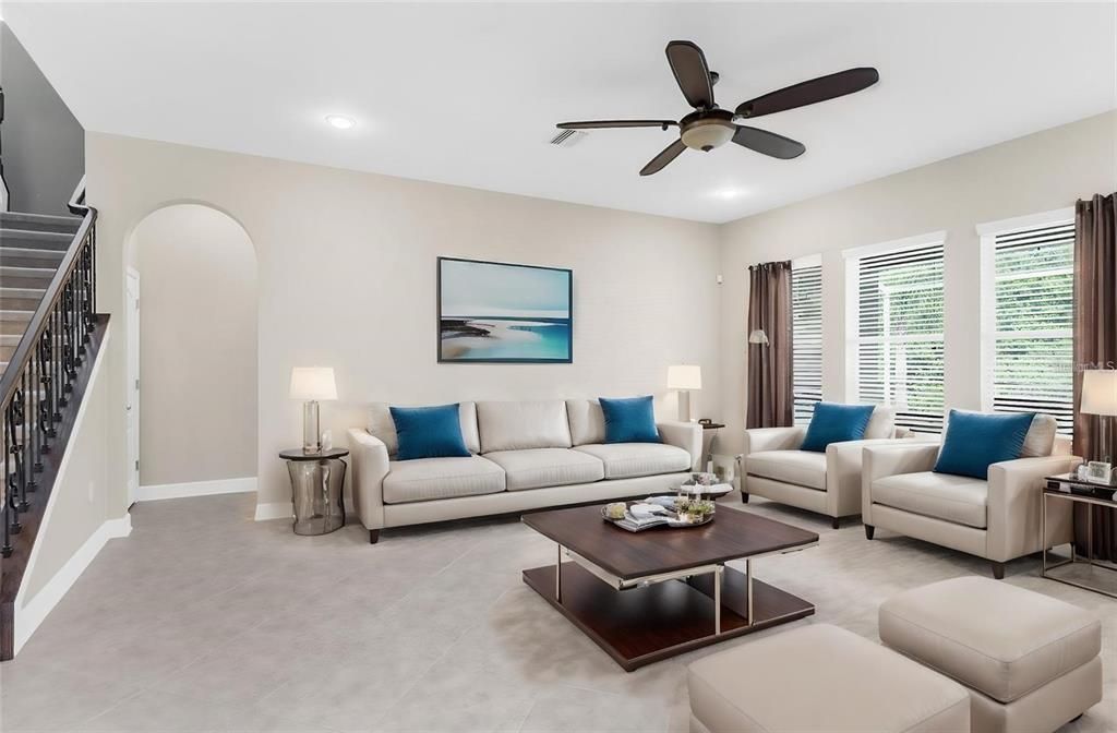 Interior, Living room, Recessed Lighting