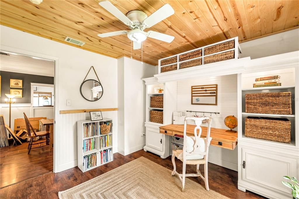 Home Office, Interior, Wooden Ceilings, Wood Texture Flooring