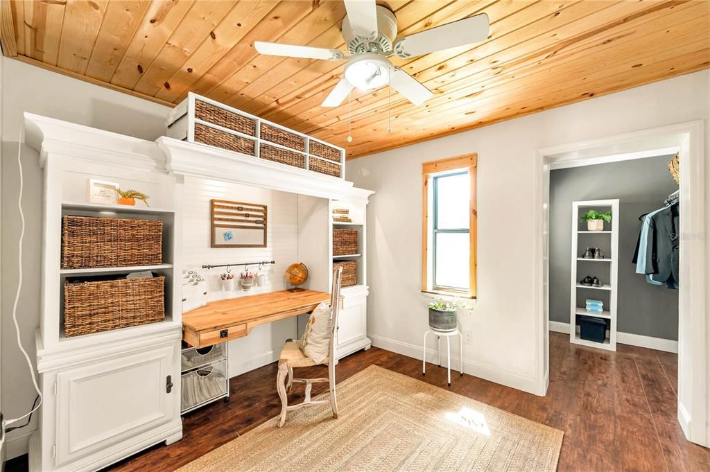 Home Office, Interior, Wooden Ceilings, Wood Texture Flooring