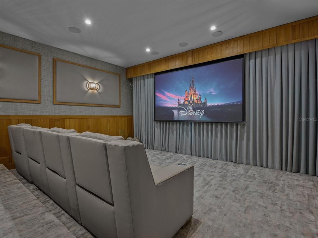 Home Theatre Room, Interior, Projection Screen, Recessed Lighting, Theatre Room