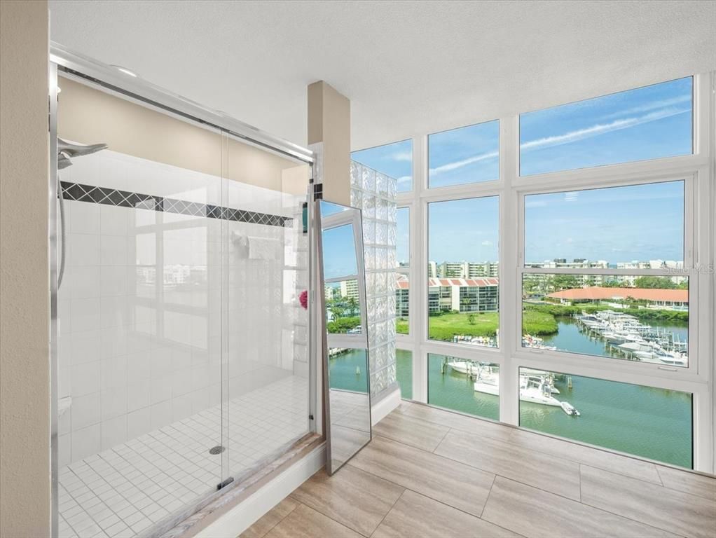 Bathroom, Glass Shower, Interior, Recessed Lighting, Water