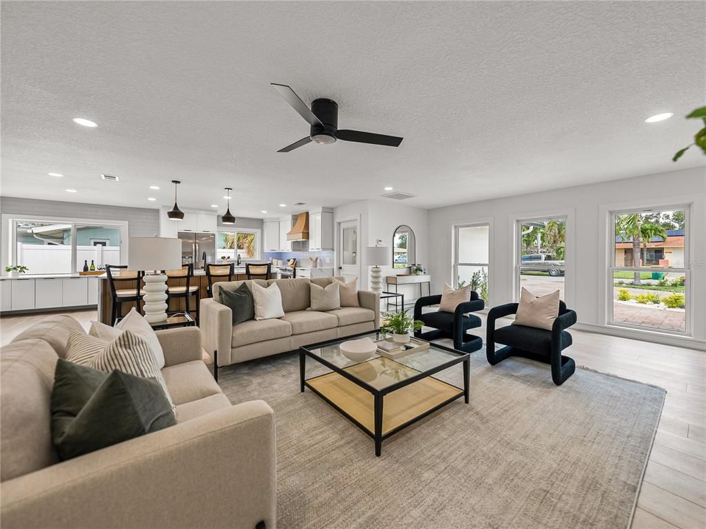 Dining room, Interior, Kitchen, Living room, Pendant Lights, Recessed Lighting