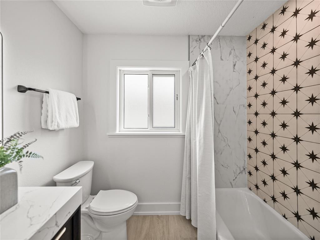 Bathroom, Interior, Marble Walls, Wood Texture Flooring