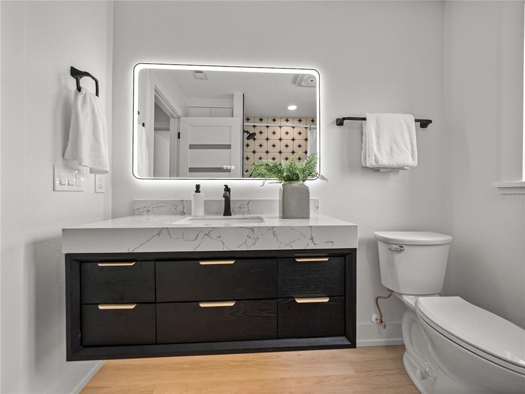 Bathroom, Interior, Wood Texture Flooring