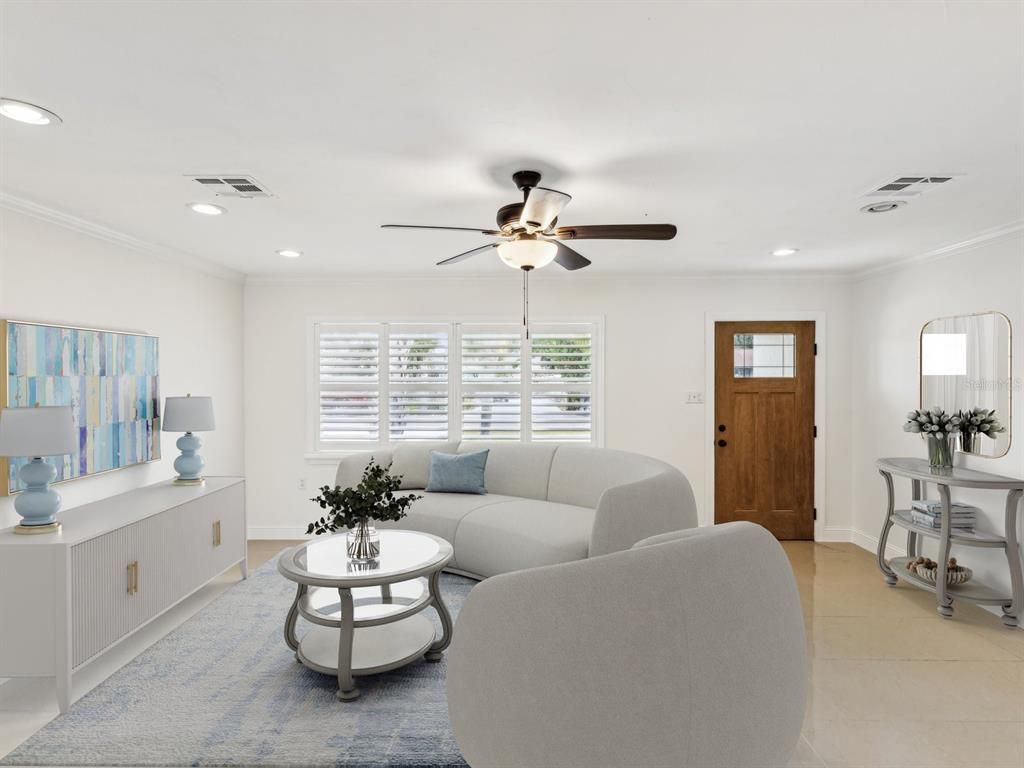 Interior, Living room, Recessed Lighting