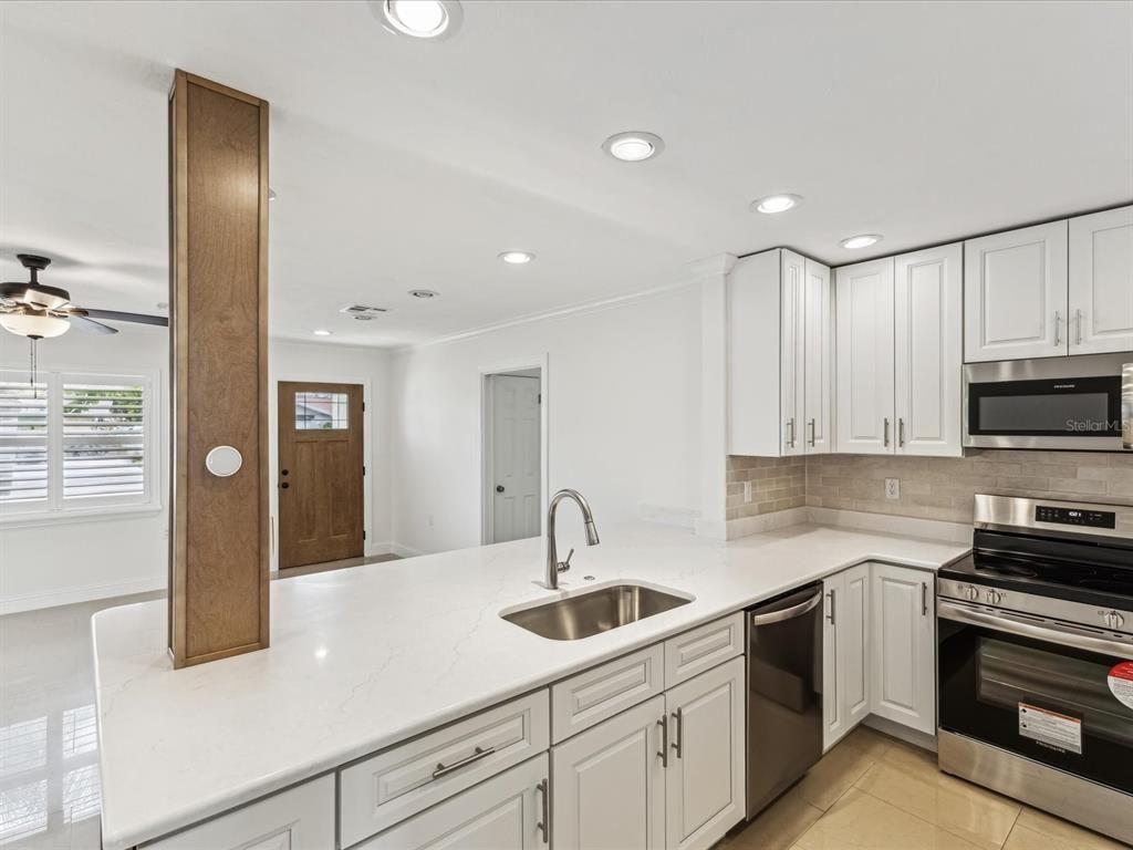 Interior, Kitchen, Recessed Lighting, Stainless Steel Appliances