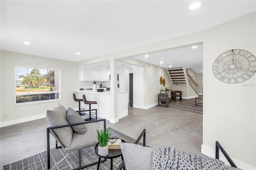 Interior, Kitchen, Living room, Recessed Lighting