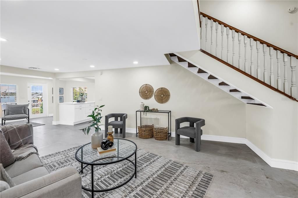 Interior, Living room, Recessed Lighting